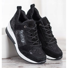 Filippo Black Leather Sneakers 1