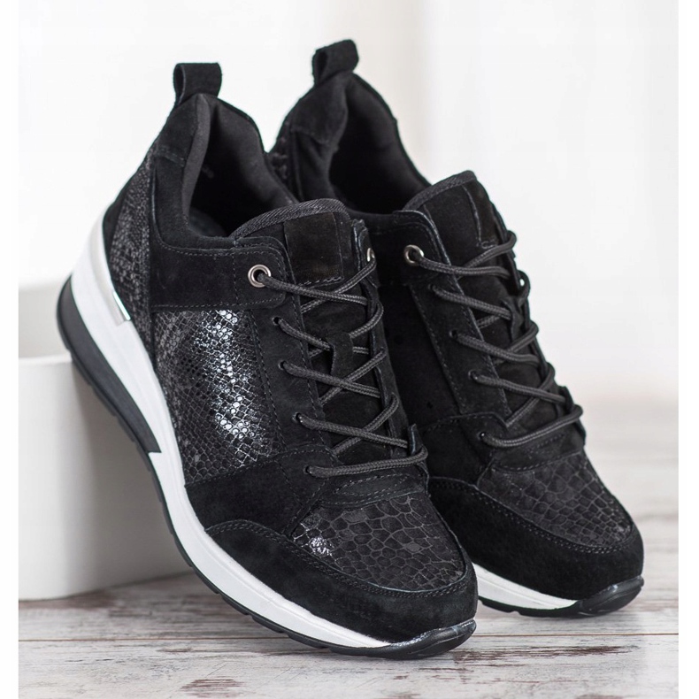 Filippo Black Leather Sneakers 1