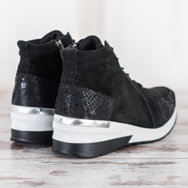 Filippo Lace-up Leather Booties black 1