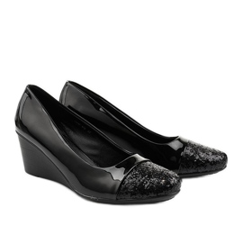 Black wedge pumps KLS-28 2