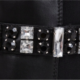 Boots decorated with stones black CH19176 Black 1