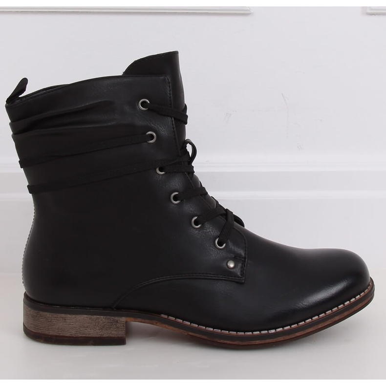 Black boots lace-up boots PG08 Black 2