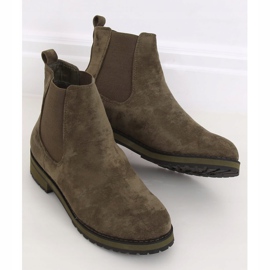 Green Chelsea boots for women F-3799 Green 1