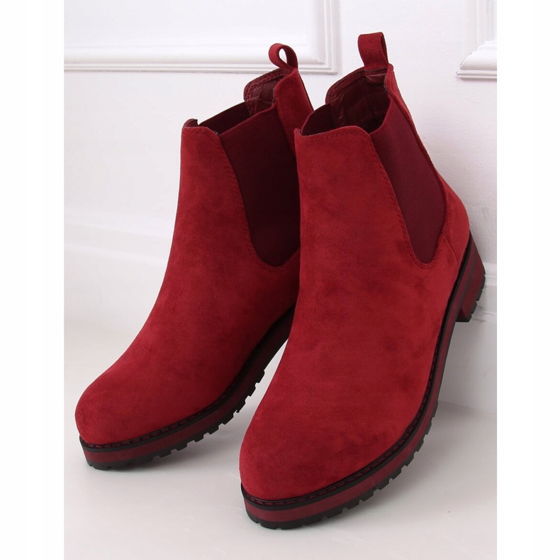 Maroon women's boots F-3799 Wine red 1