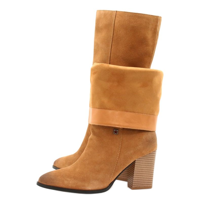 Suede Cowboy Boots Big Star GG274345 Camel brown yellow 4