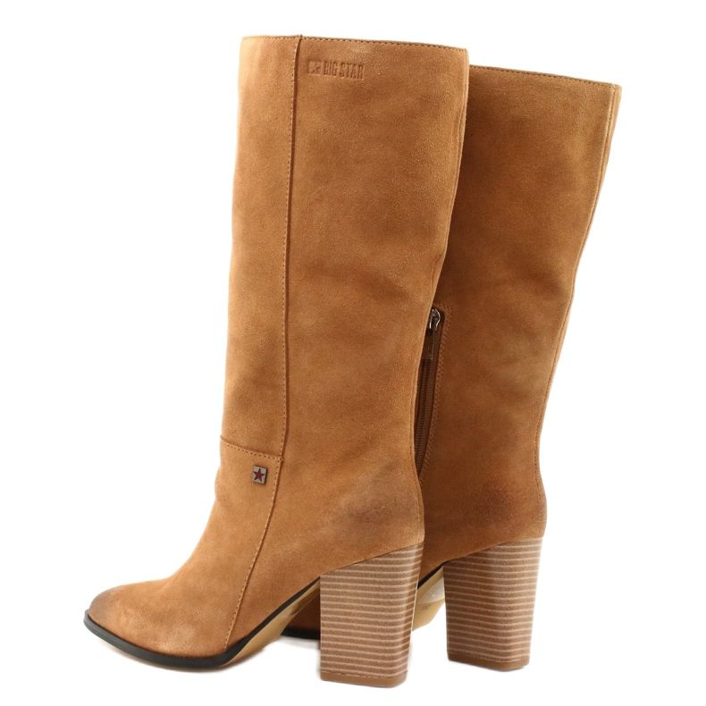 Suede Cowboy Boots Big Star GG274345 Camel brown yellow 3