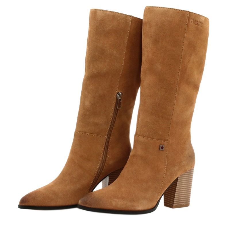 Suede Cowboy Boots Big Star GG274345 Camel brown yellow 2