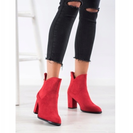 SHELOVET Suede high-heeled boots red 1