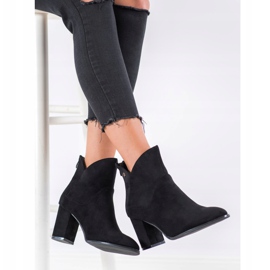 SHELOVET Suede high-heeled boots black 1