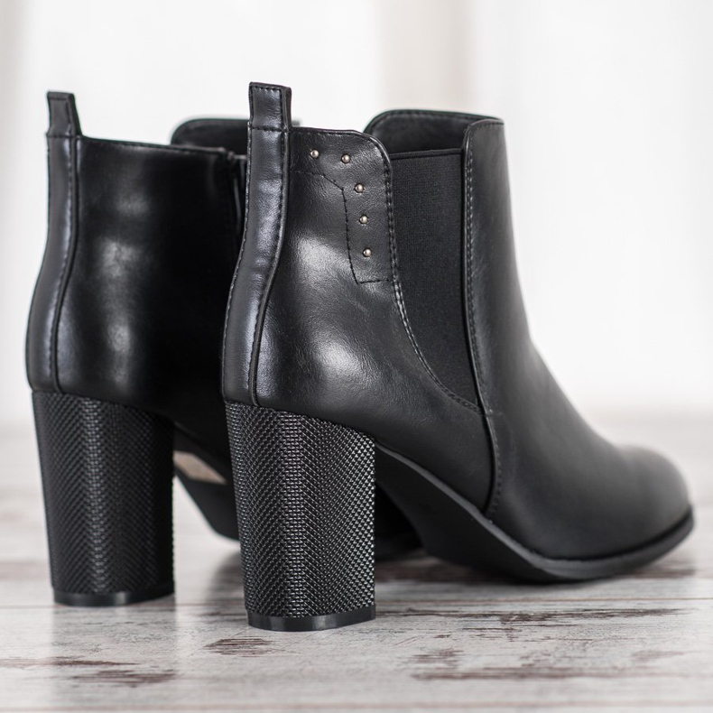 SHELOVET Boots With Decorative Heel black 1
