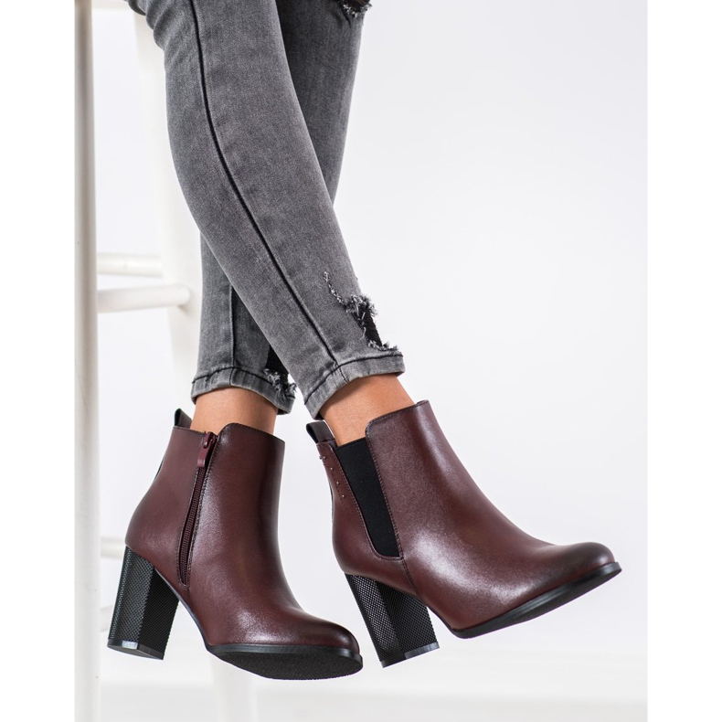 SHELOVET Boots With Decorative Heel brown 2