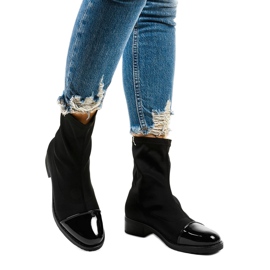 NC780 black flat slip-on boots 1