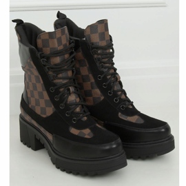 Black lace-up boots workery NS169P Black brown 1