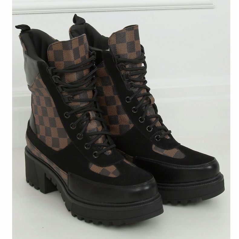 Black lace-up boots workery NS169P Black brown 1
