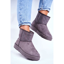 Women's Gray Warm Snow Boots Big Star GG274558 grey 1