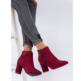Small Swan Suede Booties With A Zipper red 1
