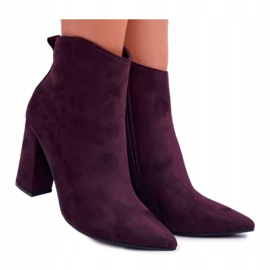 Evento Purple suede ankle boots 3