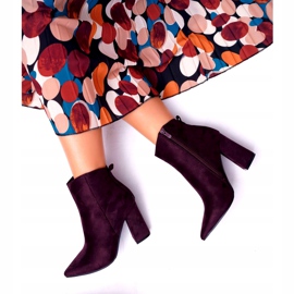 Evento Purple suede ankle boots 2