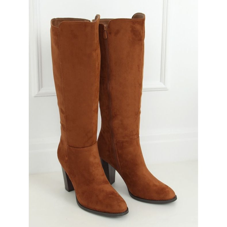 High-heeled boots camel UK05P Camel brown 1