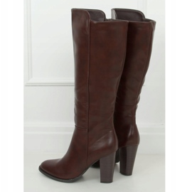 Brown high-heeled boots UK03P Brown 1