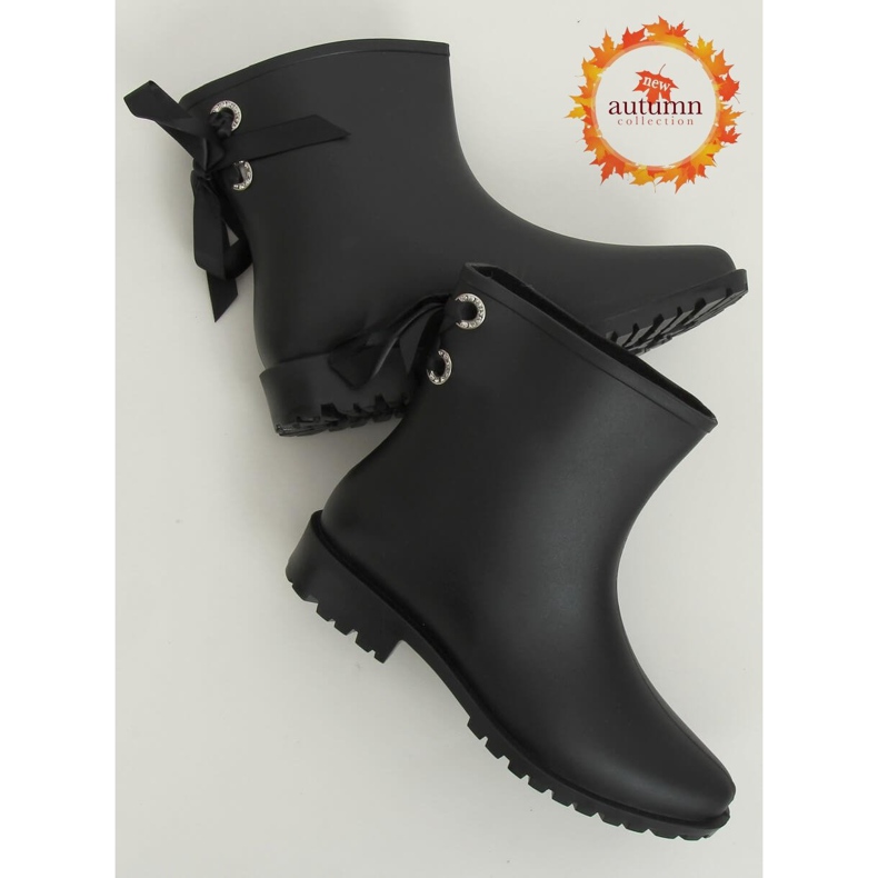 Black DC12 Black women's galoshes with a bow 1