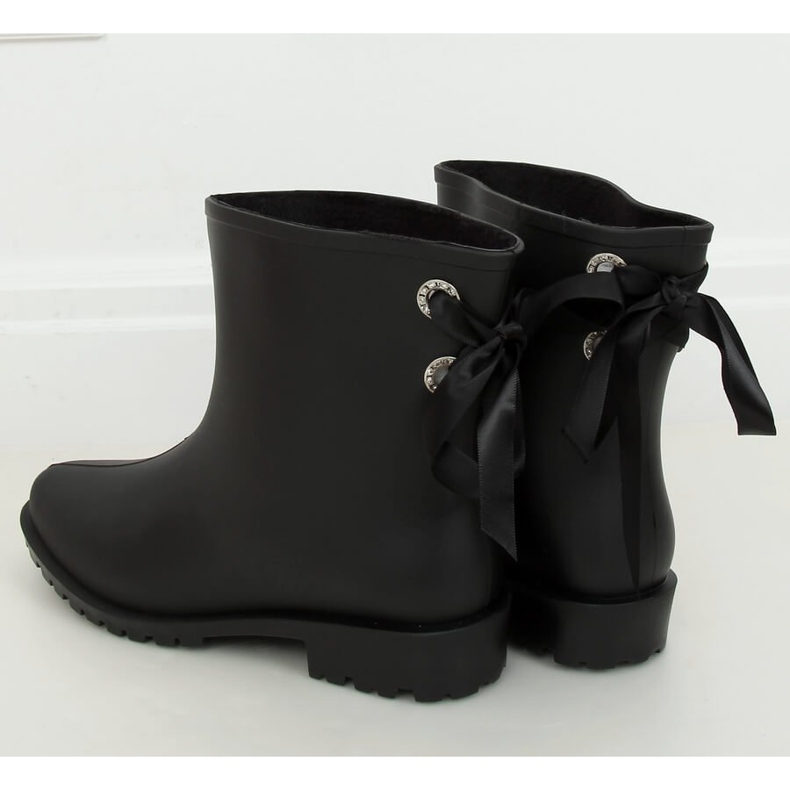 Black DC12 Black women's galoshes with a bow 2
