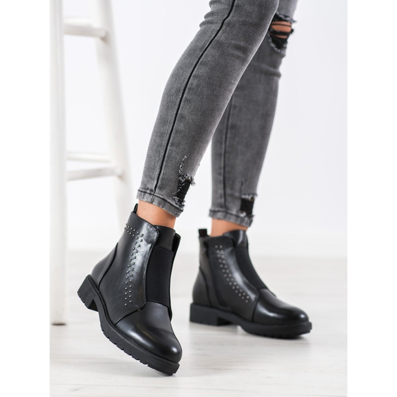 Sergio Leone Comfortable boots with an elastic band black 2