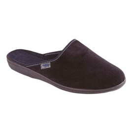 Corduroy slippers navy Befado 201Q033 blue 1 Corduroy slippers navy Befado 201Q033 blue 1