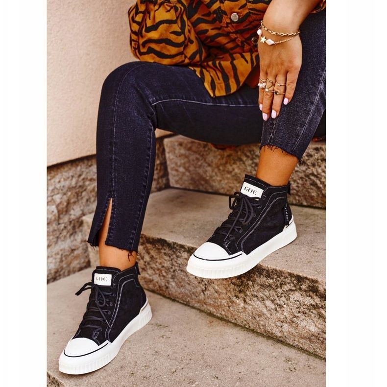 Women's Sport Leather Shoes GOE Black GG2N3062 1 Women's Sport Leather Shoes GOE Black GG2N3062 1