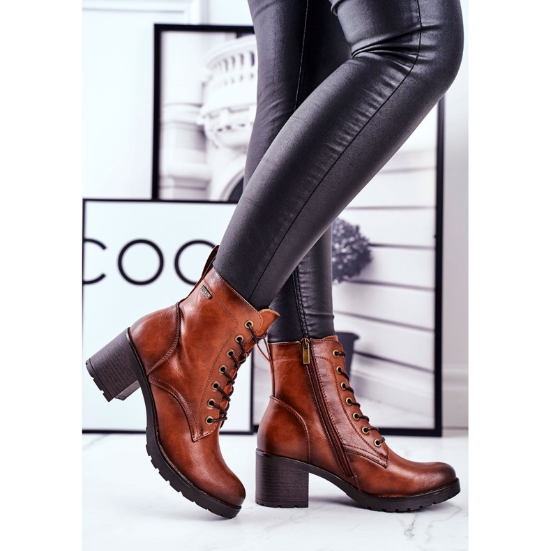 Vinceza Women's Boots On a High Heel Brown Fiber 1