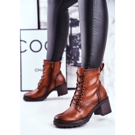 Vinceza Women's Boots On a High Heel Brown Fiber 2