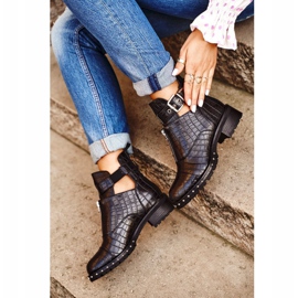 Women's Black Boots With Cutouts Black Hampton 1