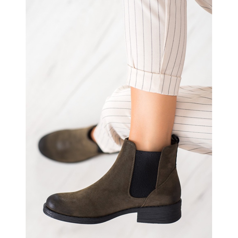 Sergio Leone Fashionable Chelsea boots green 2