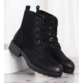 Sergio Leone Black Lace-up Boots 1