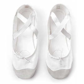 Meteor cotton and leather ballet shoes 54020 white grey 1