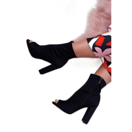 SEA Women's Boots On A High Heel Lycra Open Toes Black First 3