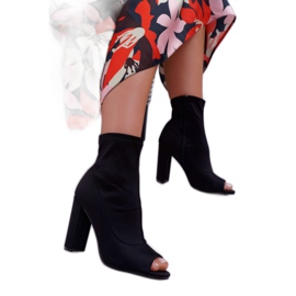 SEA Women's Boots On A High Heel Lycra Open Toes Black First 1