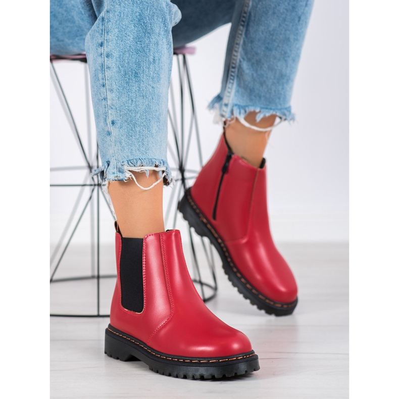SHELOVET Chelsea Boots On The Platform red 2