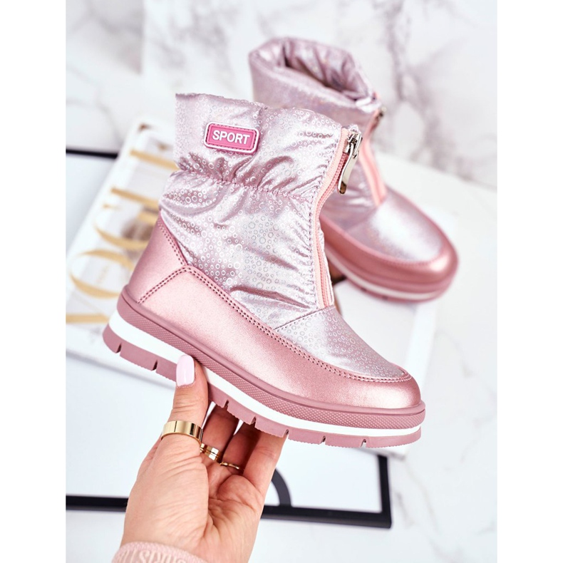 WEESTEP Children's Snow Boots Warmed With Wool Pink Bubbles 1