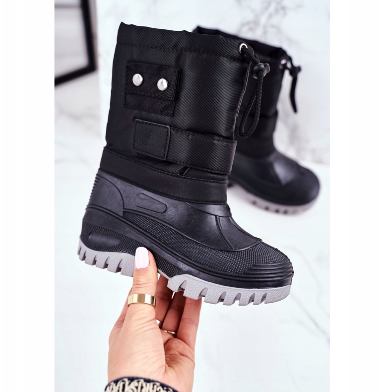 Apawwa Children's Fur-insulated Snow Boots Black Hot Winter 1