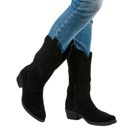 Black suede high Nomia cowboy boots 1 Black suede high Nomia cowboy boots 1