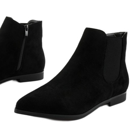 Black flat ankle boots from Myron 1