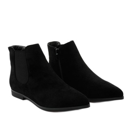 Black flat ankle boots from Myron 2