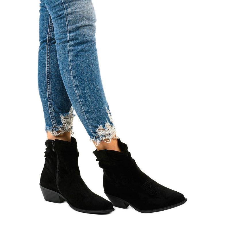 Black suede high cowboy boots from Euphelea 1