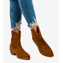 Kainella brown suede high cowboy boots 1