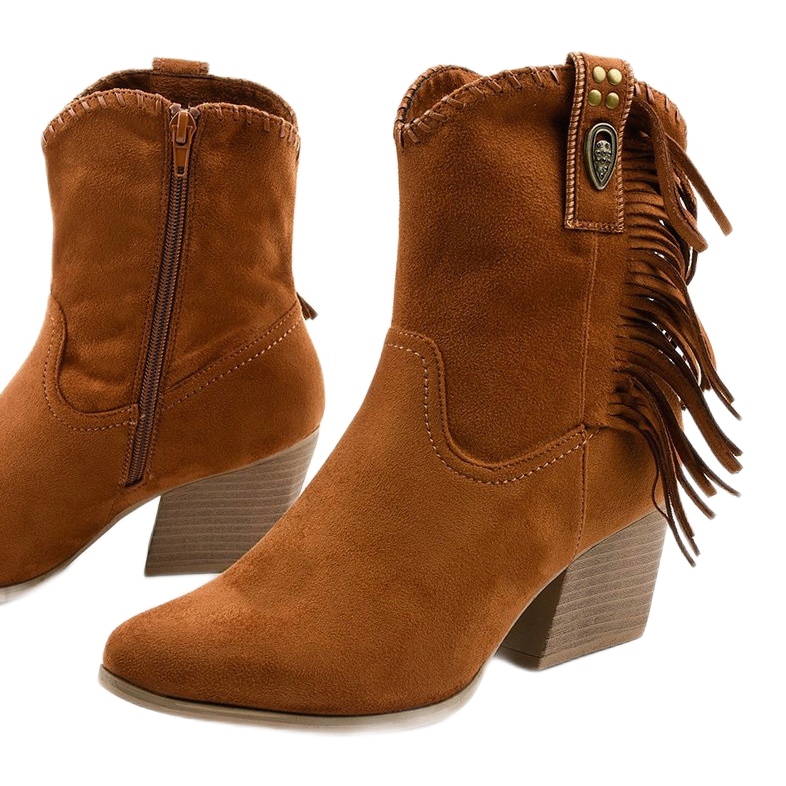 Camel suede cowboy boots from Lamimeila brown 1