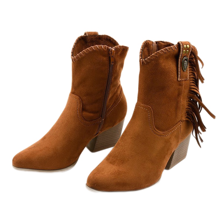 Camel suede cowboy boots from Lamimeila brown 2