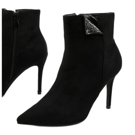 Black ankle boots with Adrearene sequins 1