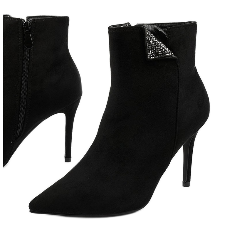 Black ankle boots with Adrearene sequins 1