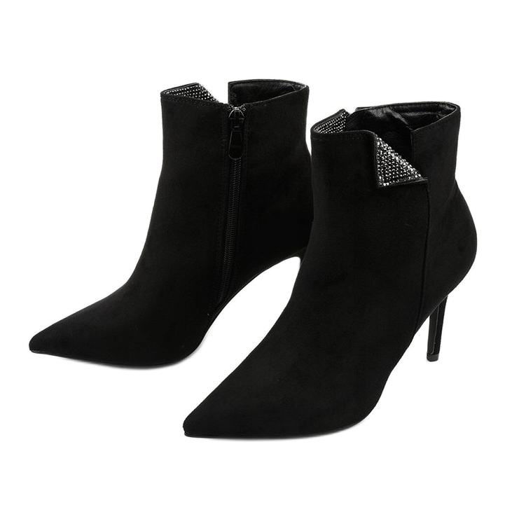 Black ankle boots with Adrearene sequins 2